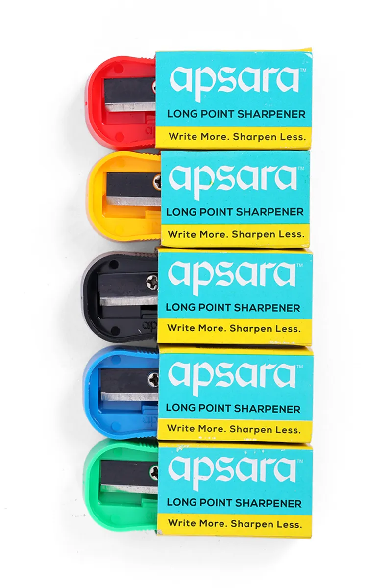 Apsara Long Point Sharpeners (Multicolor) - Pack of 5