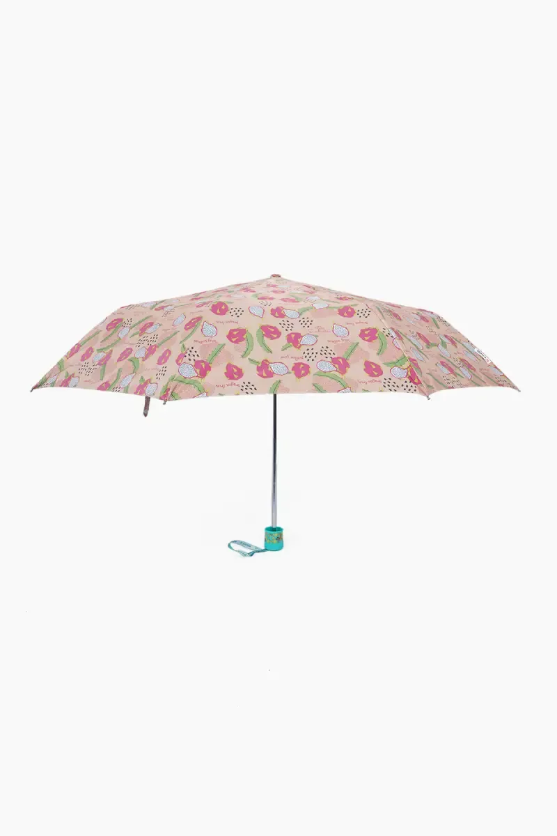 Polyester & Stainless Steel 3 Fold Printed Umbrella - 11 Inch