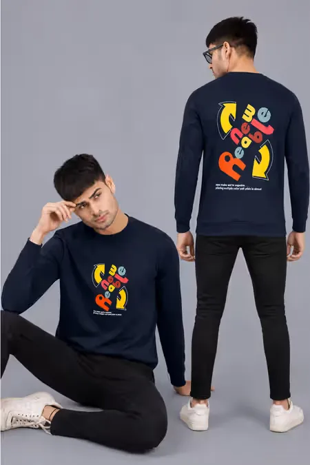 Cotton Blend Printed Sweatshirts for Men