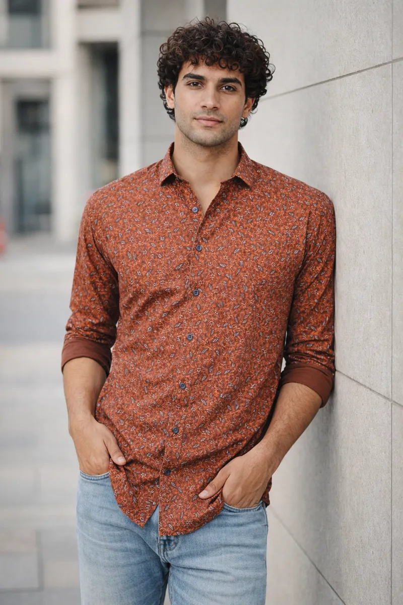 Cotton Printed Casual Shirt for Men 027033RUSXL
