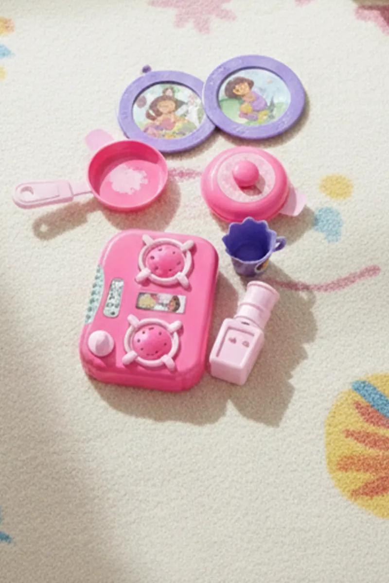 Dora Kitchen Set Toy for Kids Cooking Play Set - (Pink)