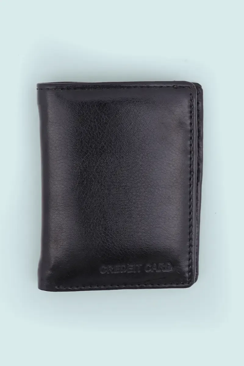 Men's Solid Synthetic Two Fold Card Holder