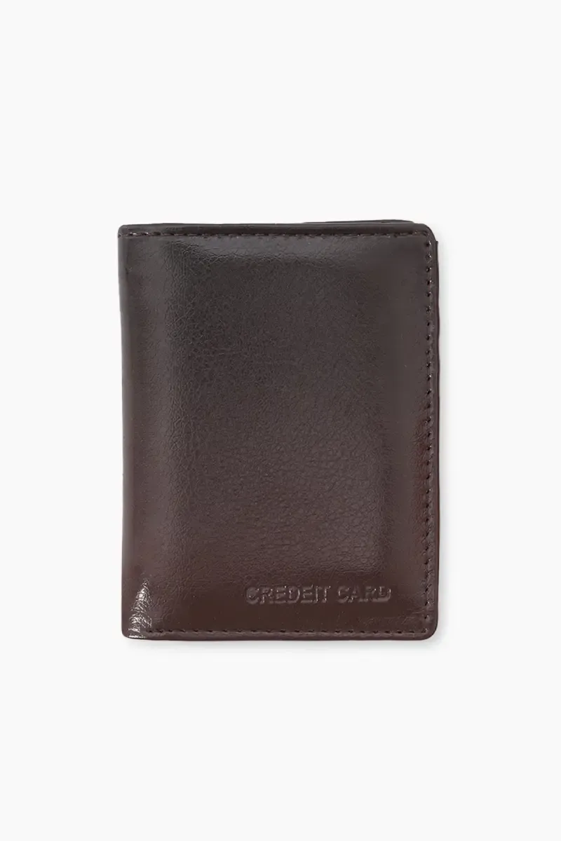 Men's Solid Synthetic Two Fold Card Holder