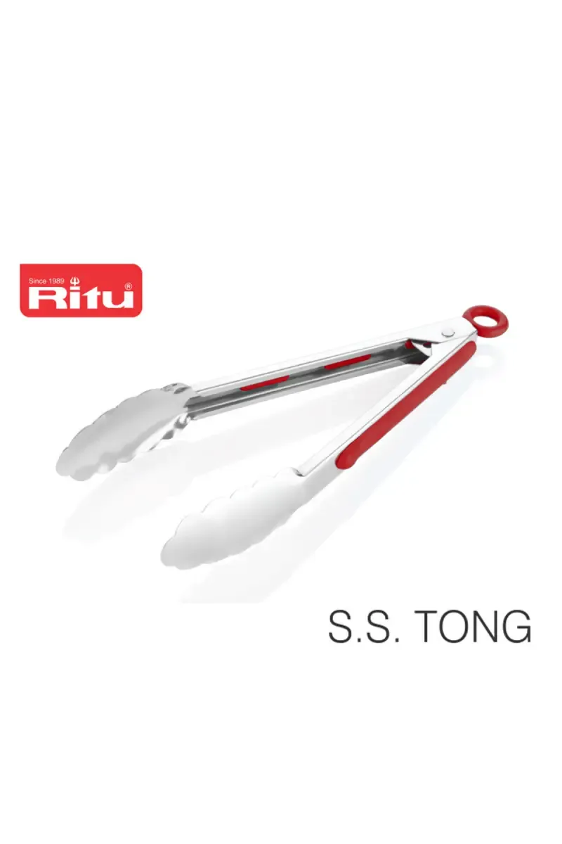 Ritu Stainless Steel Tong with Lock System - 27cm 027061RED1