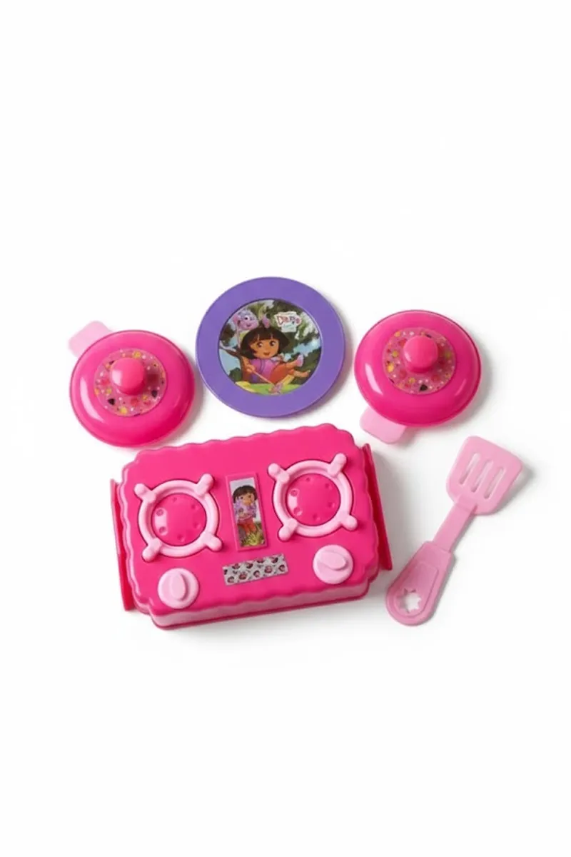 Dora Kitchen Set Toy – Kids Pretend Cooking Play Set - (Pink)
