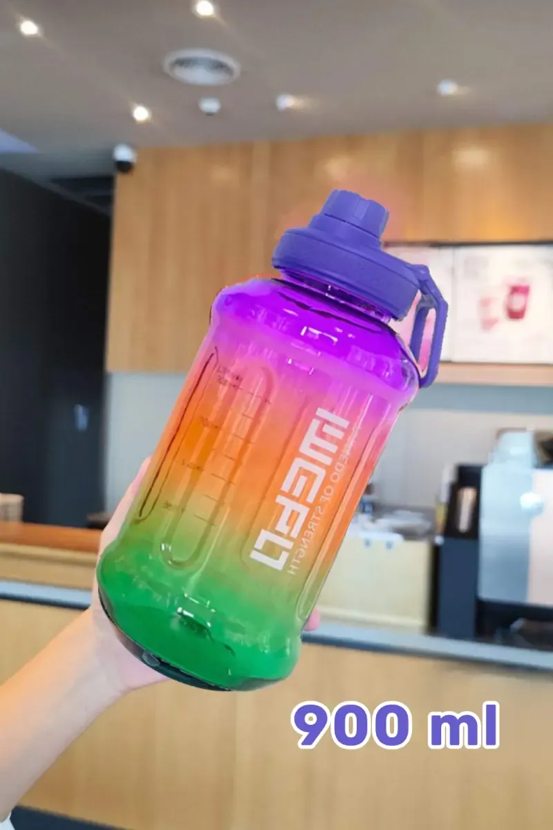 Plastic Flip Up Cap Water Bottle - 900ml 027096PUR900ML2