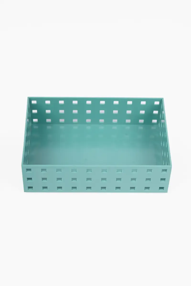 Plastic Stackable Storage Basket - 20cm 027107AQUPLA