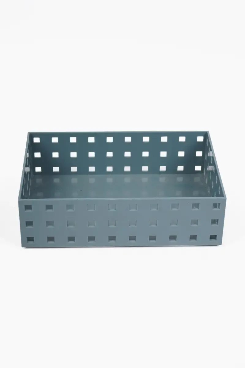 Plastic Stackable Storage Basket - 20cm 027107GREPLA