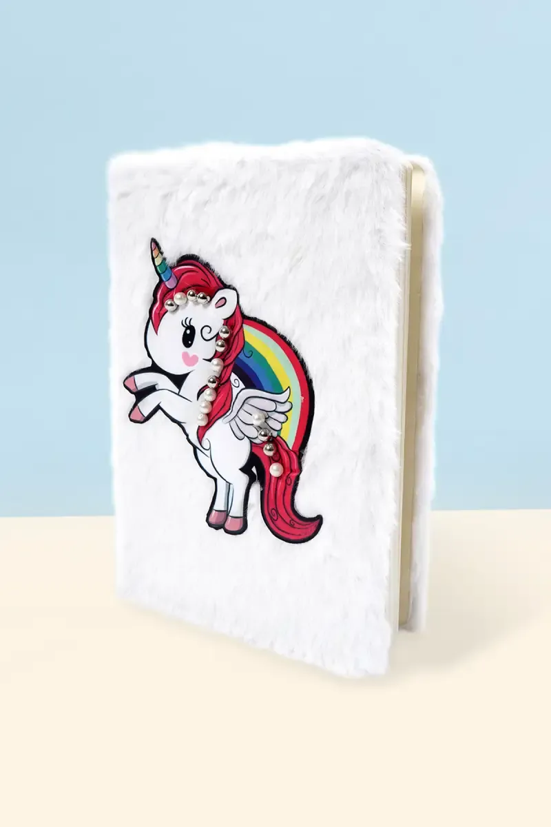 Unicorn Printed Ruled Notebook (White)