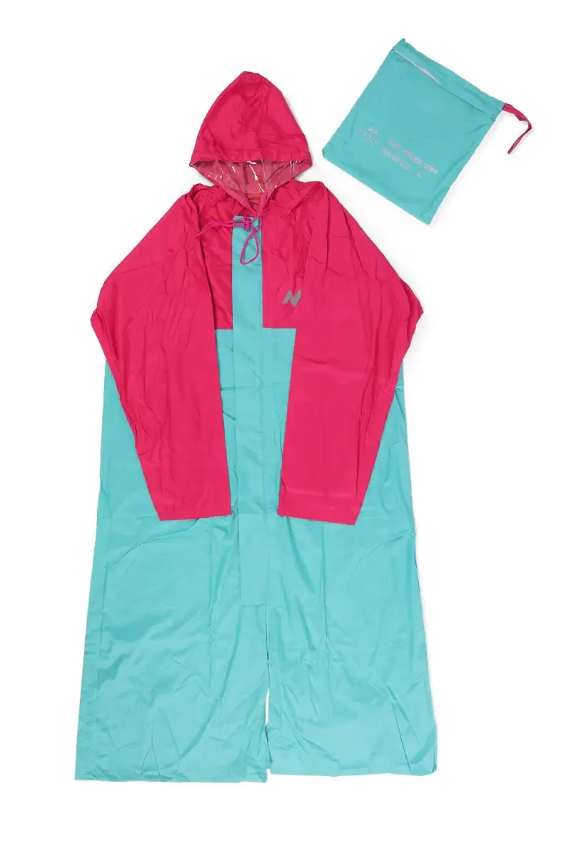 PVC Colorblock Rain Jackets for Women 027198GREXXL