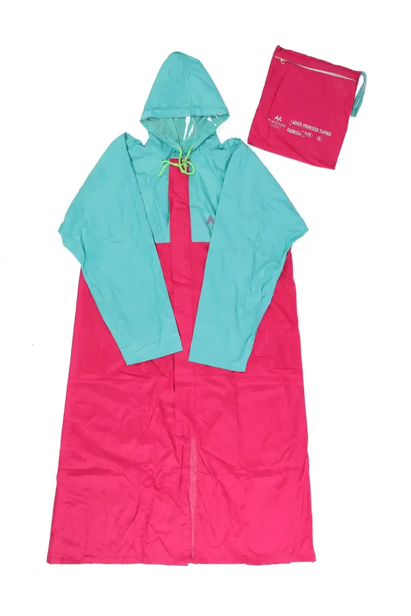 PVC Colorblock Rain Jackets for Women