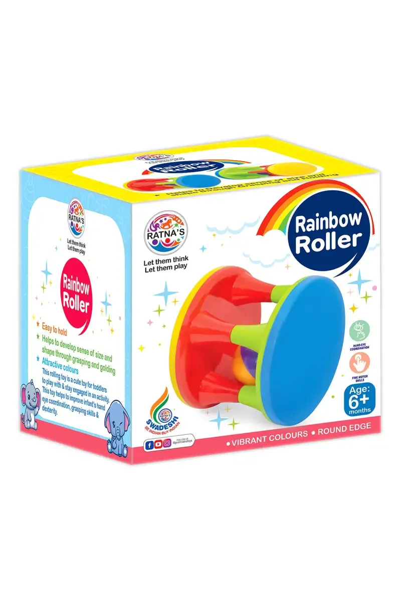Ratna's Rainbow Roller Rattle for Babies