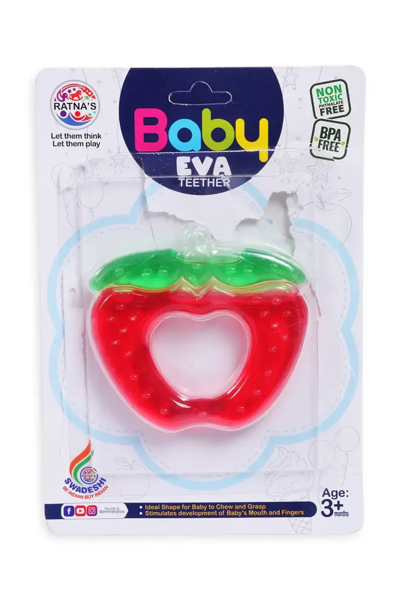 Ratna's Apple Shaped Baby Teether (Red & Green) - Pack of 1  027263RED&GRE