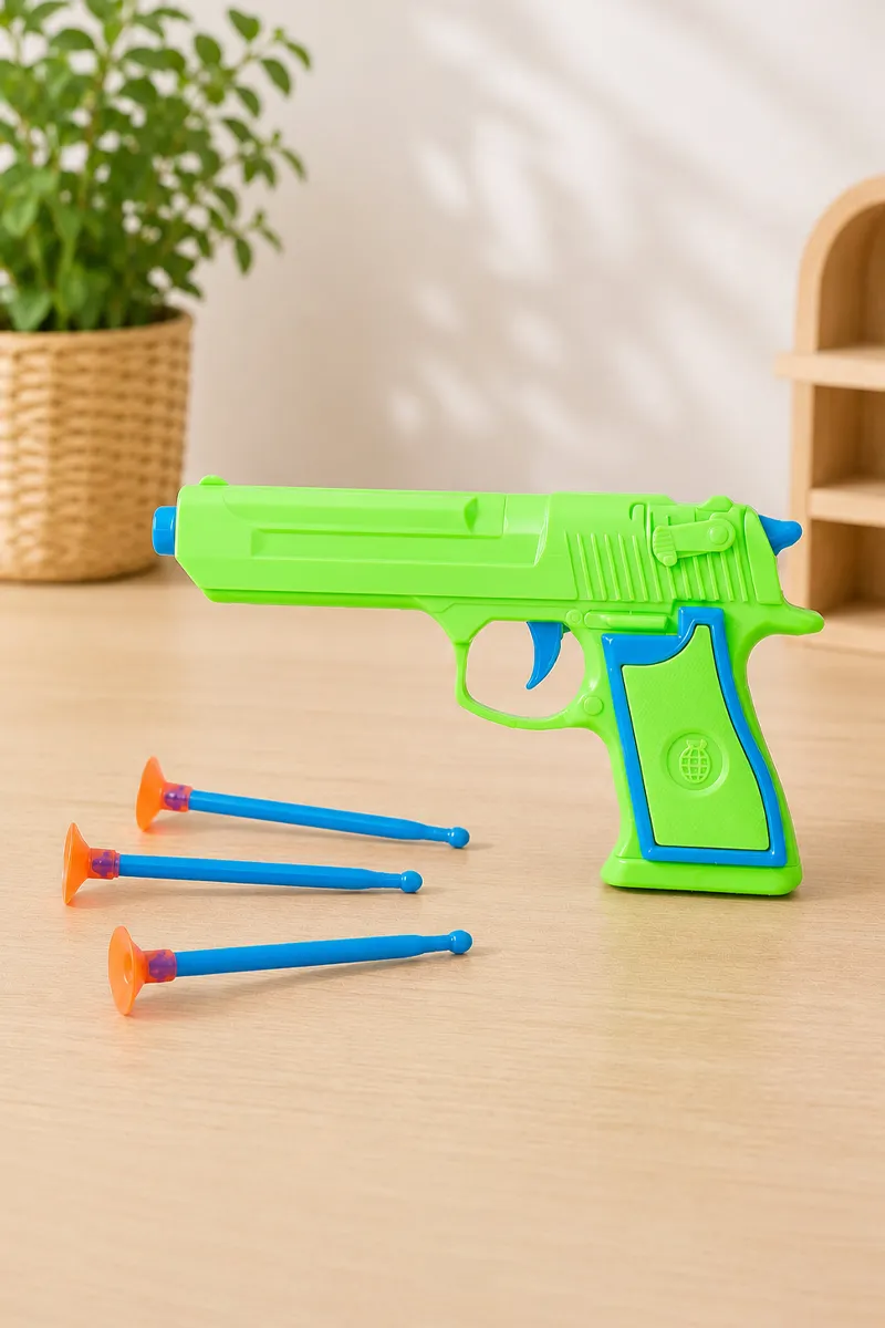 Ratna's Neon Gun With 3 Darts For Kids (Green)  027266GRE