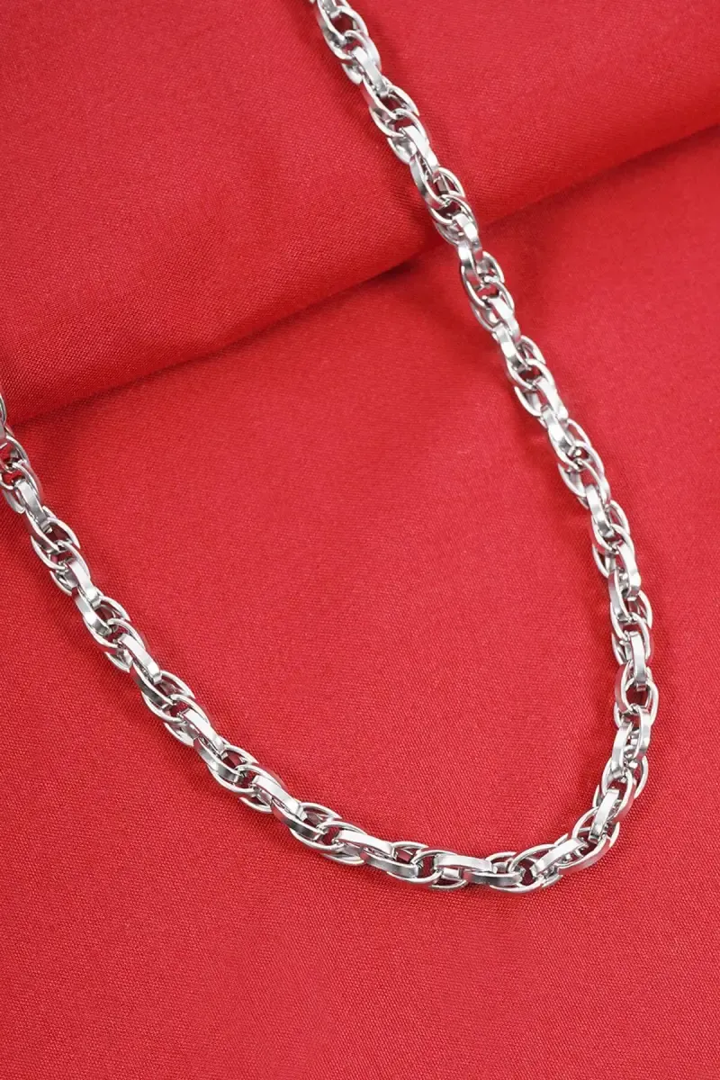Silver Plated Bold Curb Chain for Men