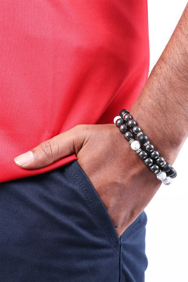 Adjustable Beaded Bracelet for Men