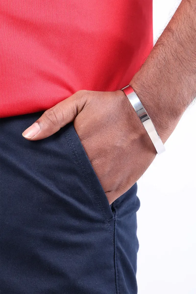 Silver Plated Openable Bracelet for Men