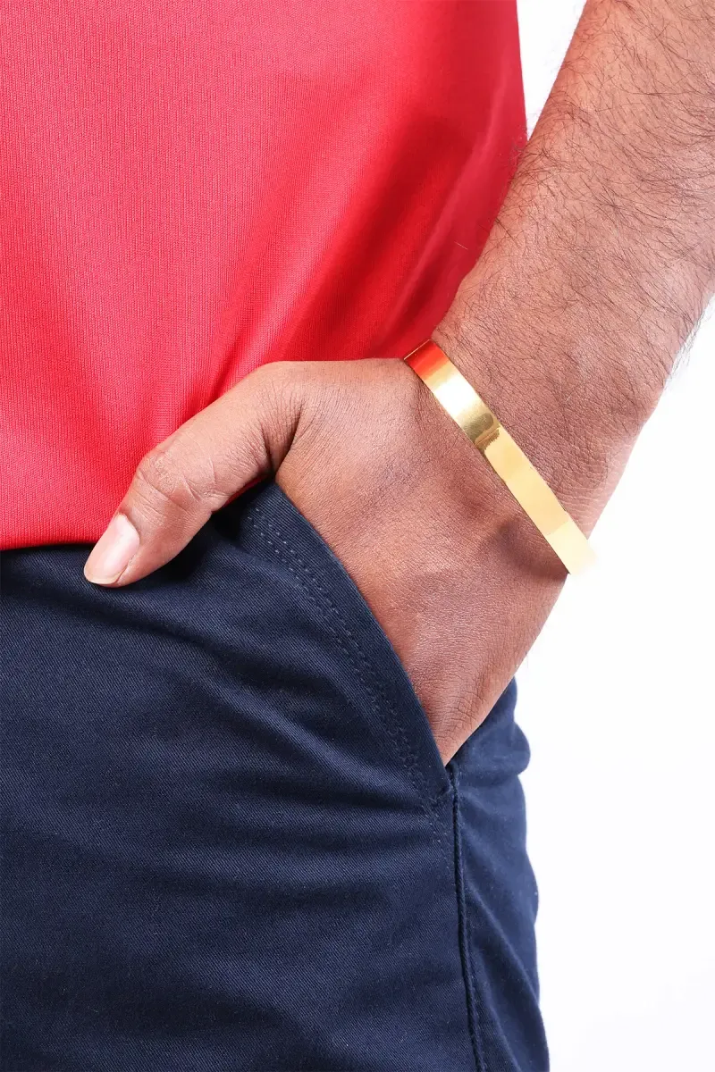 Gold Plated Openable Kada Bracelet for Men 027352GOLFRESIZ
