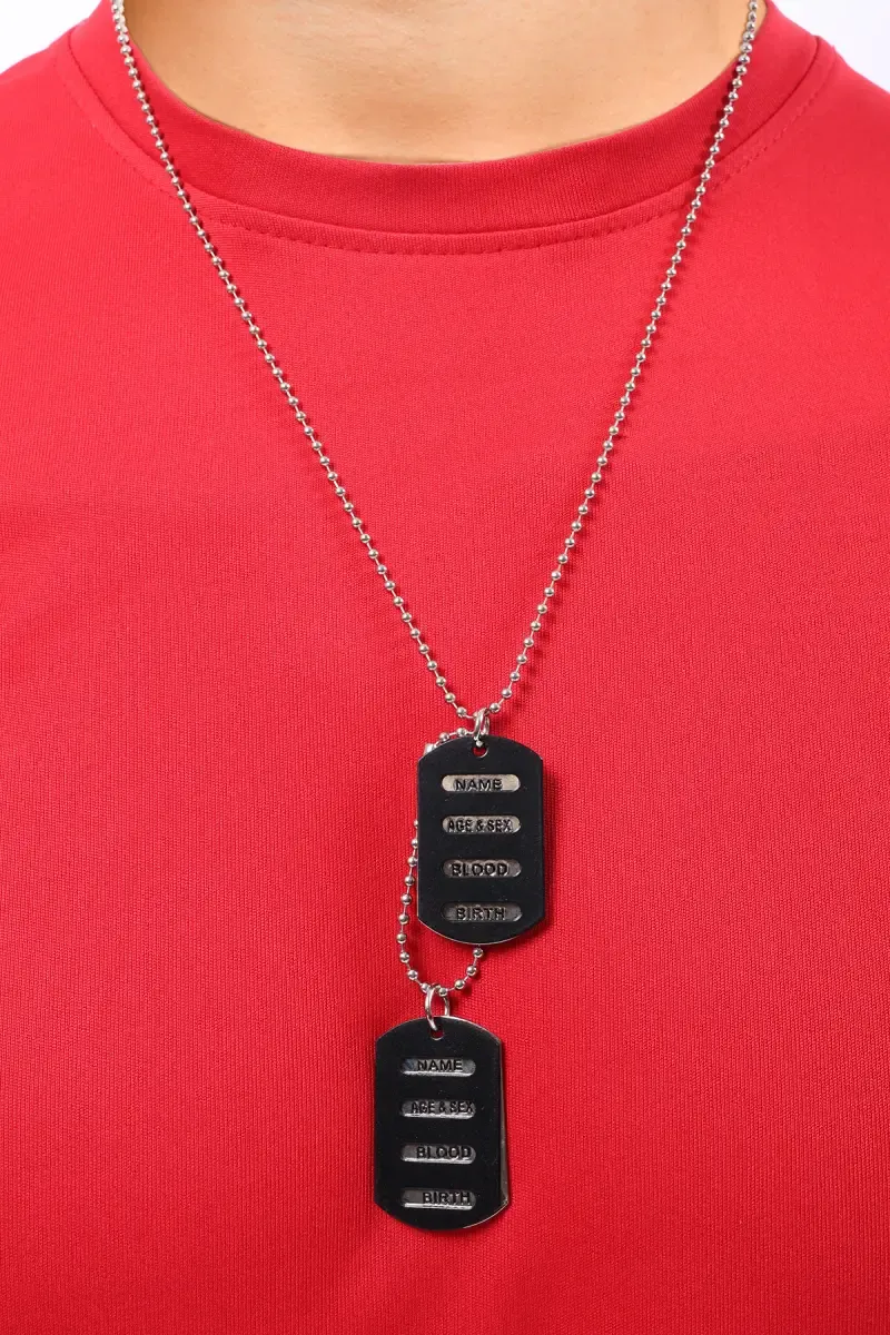 Military Dog Tag Pendant Chain for Men
