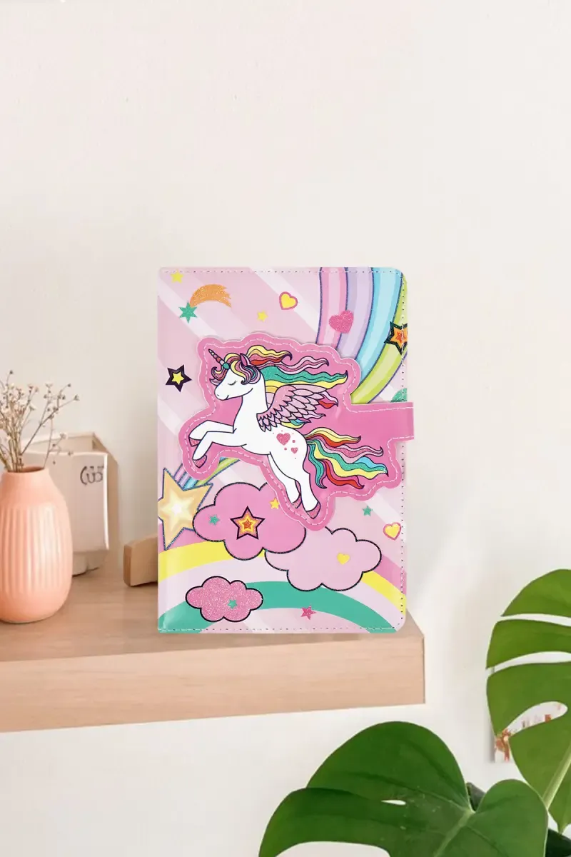 Unicorn 3D Printed Office Diary (Pink) - 75 Pages
