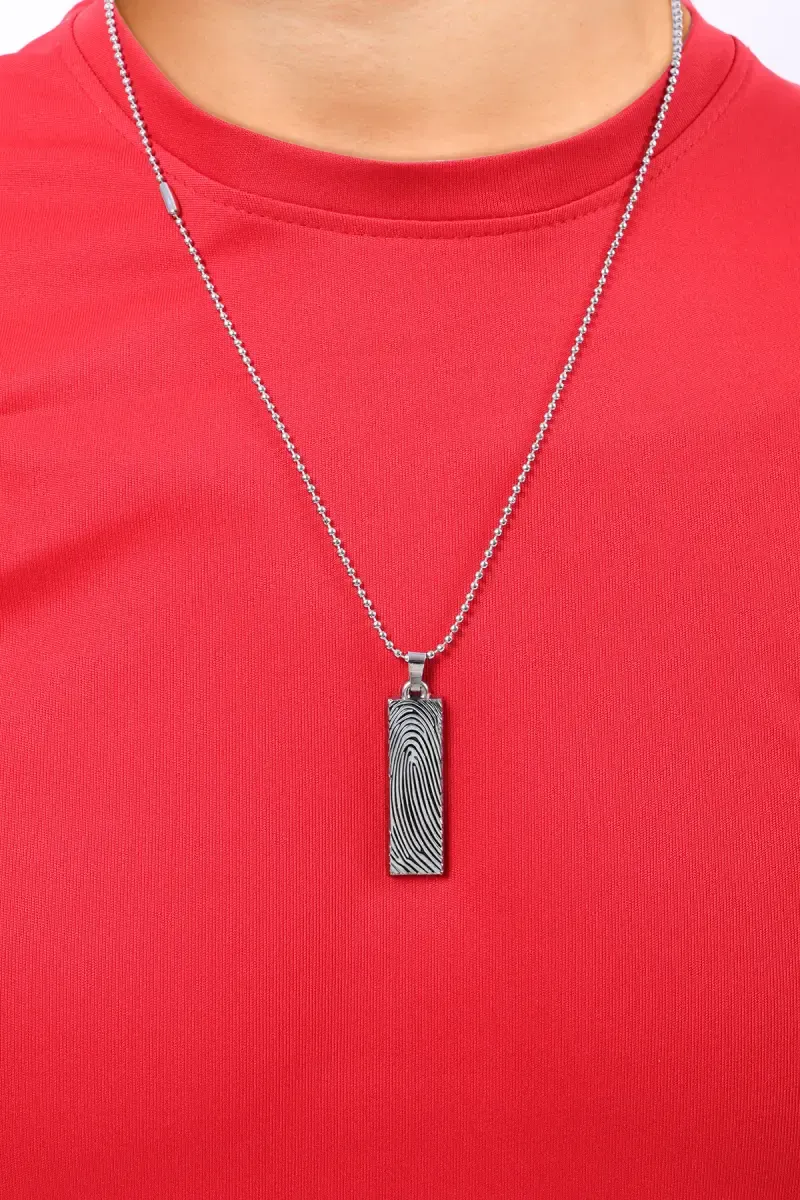 Fingerprint Pendant Ball chain for Men