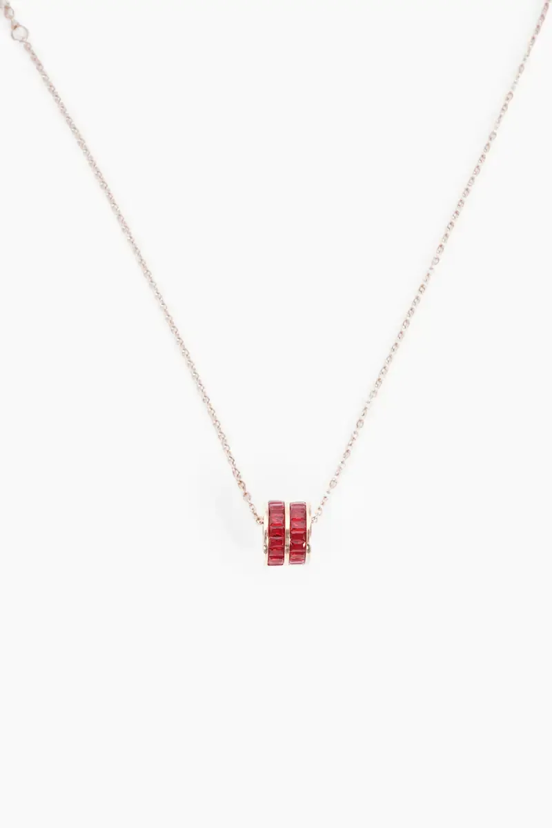 Ruby Cylinder Pendent Chain for Women
