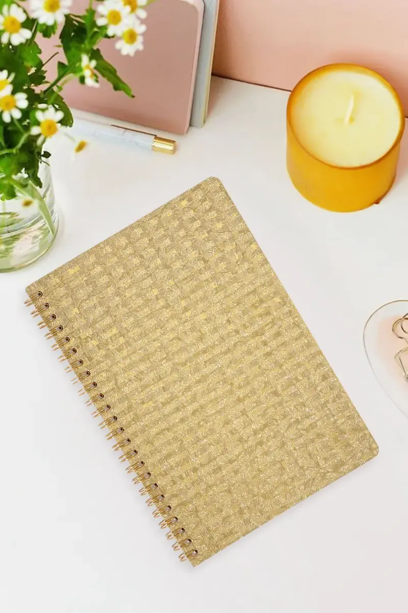 3D Printed Ruled Notebook - Gold