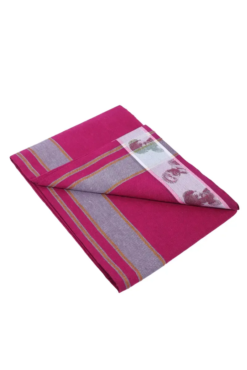 Men's Thalapathy Print Cotton Dhoti 027477DEEPIN2MTR