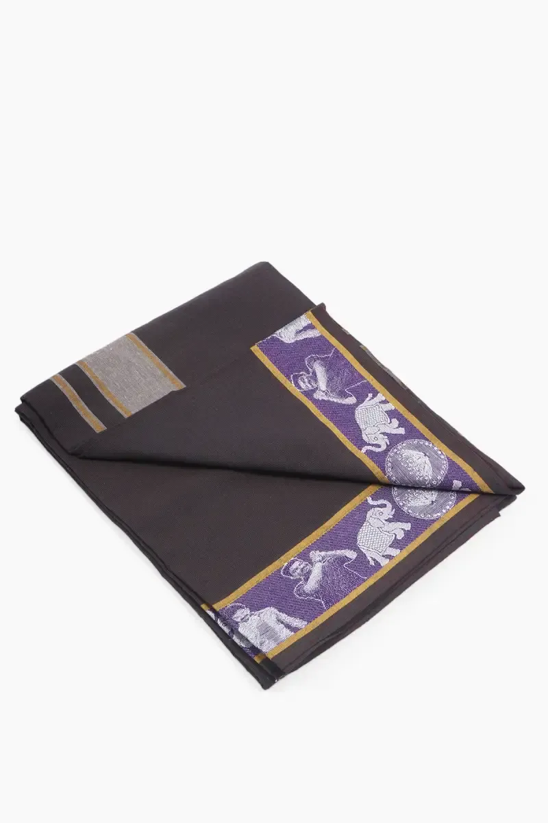 Cotton Dhoti with Printed Border for Men