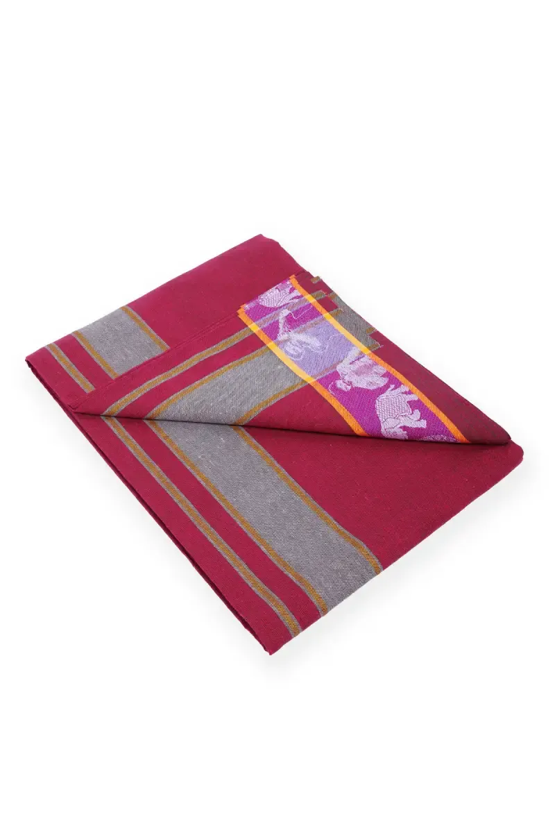 Cotton Dhoti with Printed Border for Men