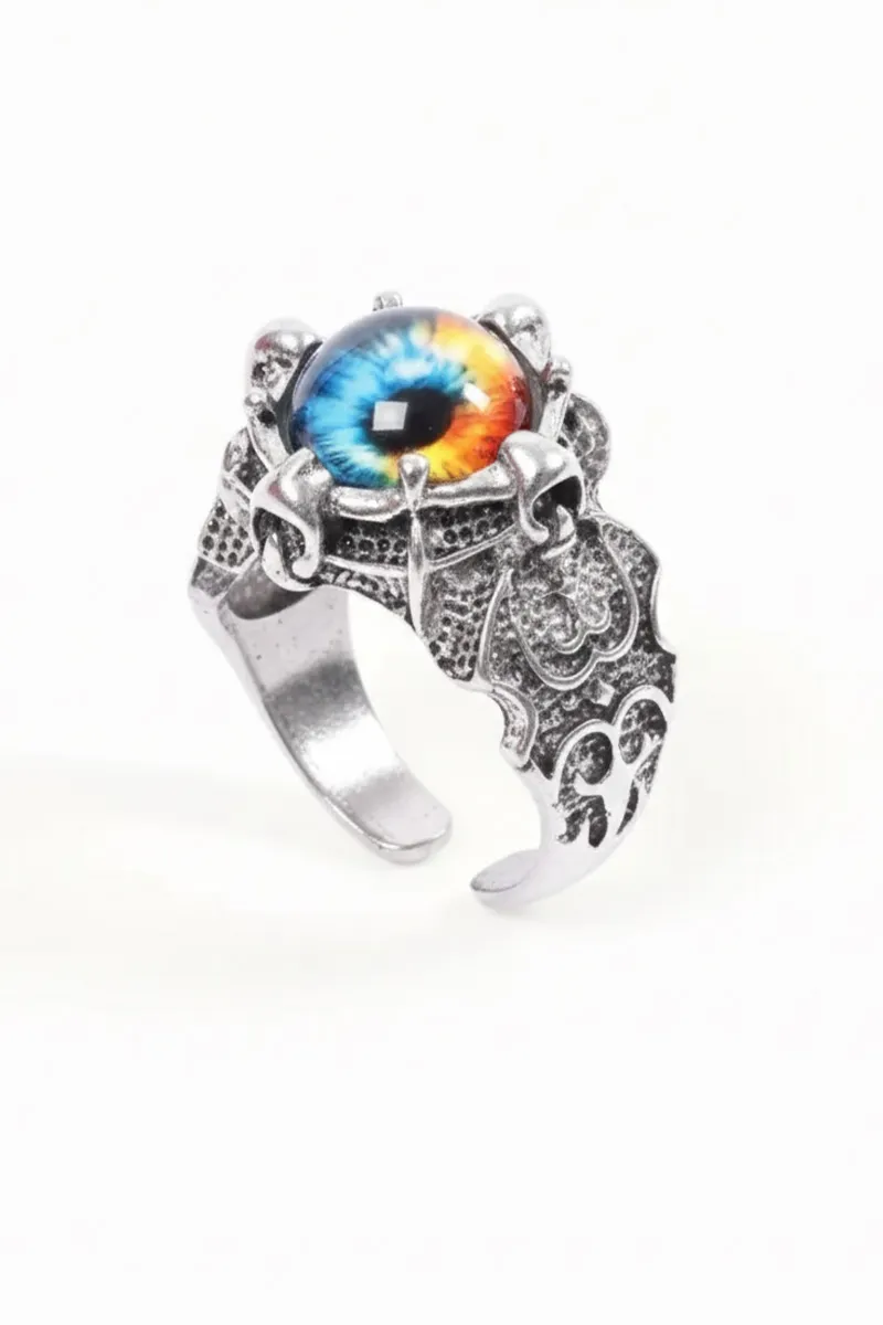 Dragon Eye Adjustable Oxidized Ring