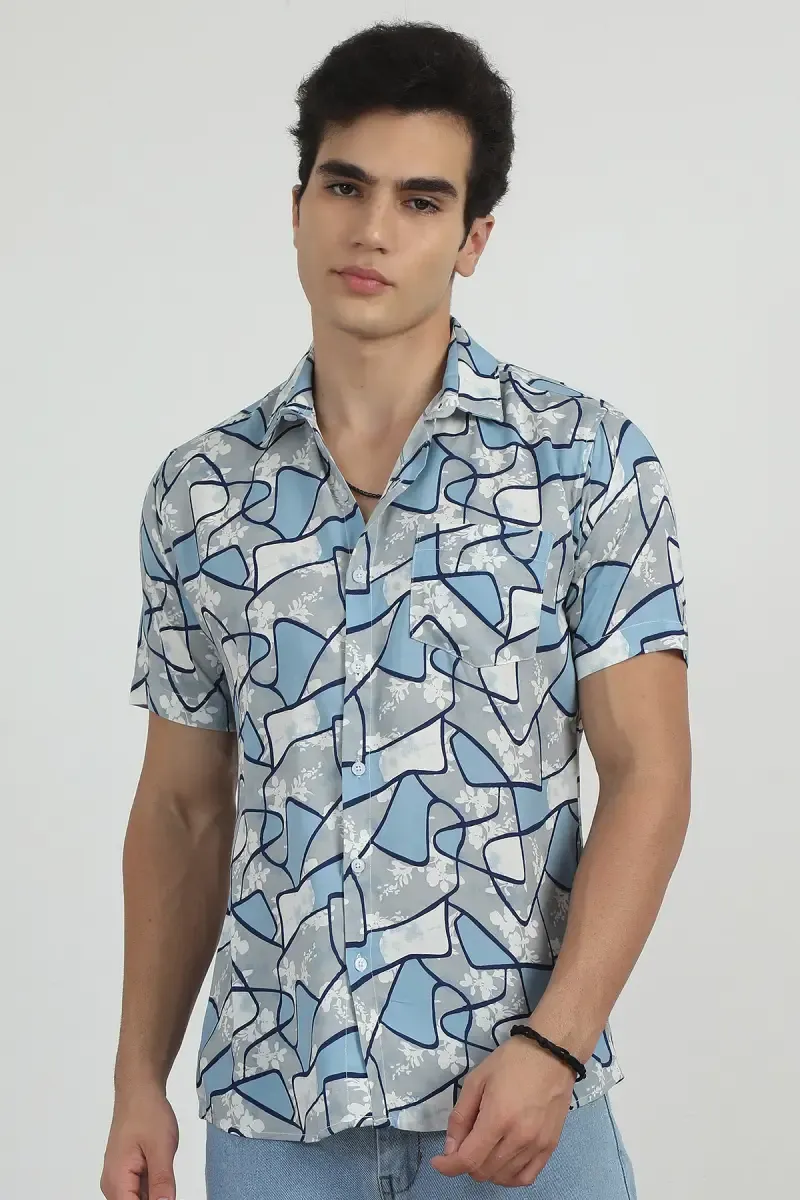 Geometric Printed Casual Shirt for Men 027544GREXXL