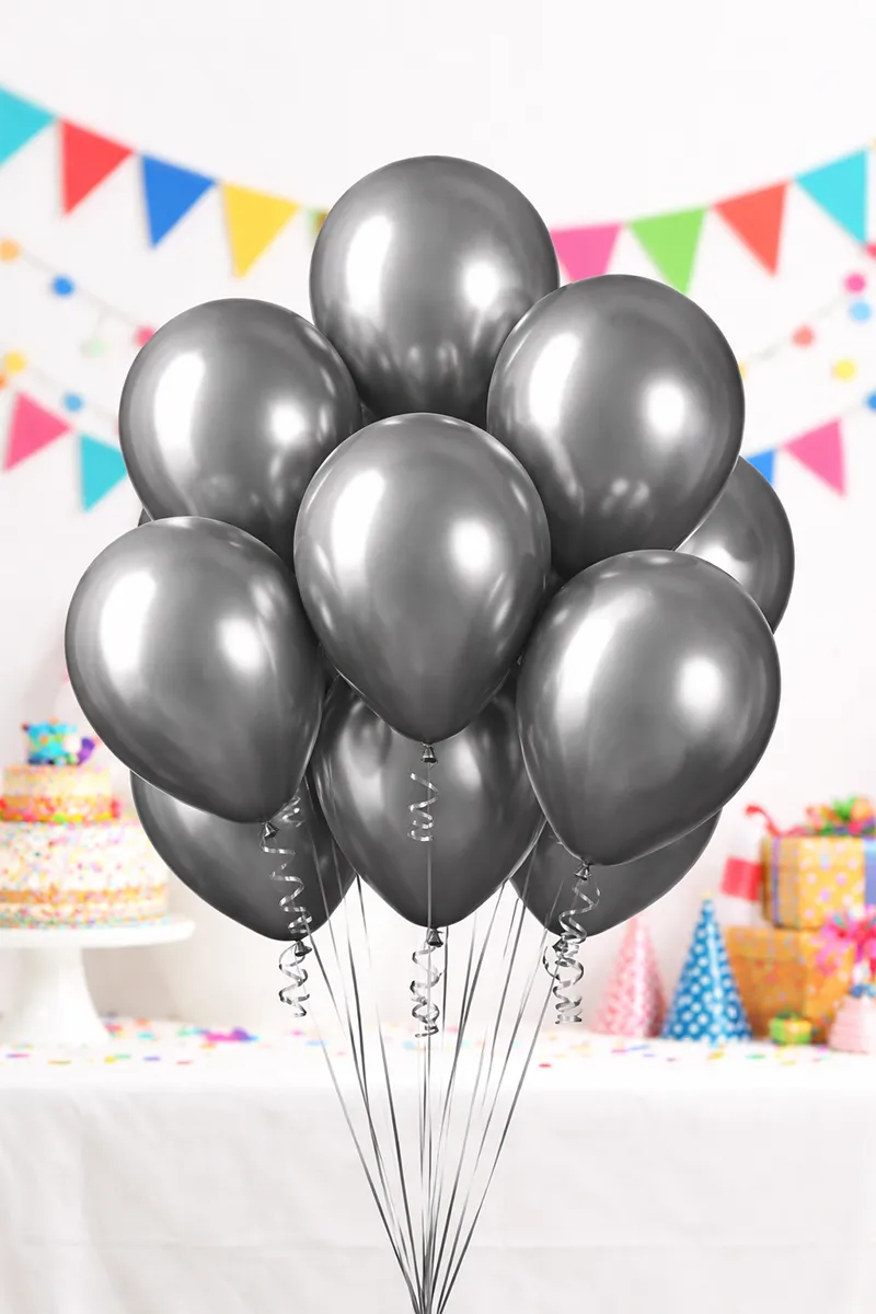 Fun Time Prince Celebrations Party Balloons - (Grey)