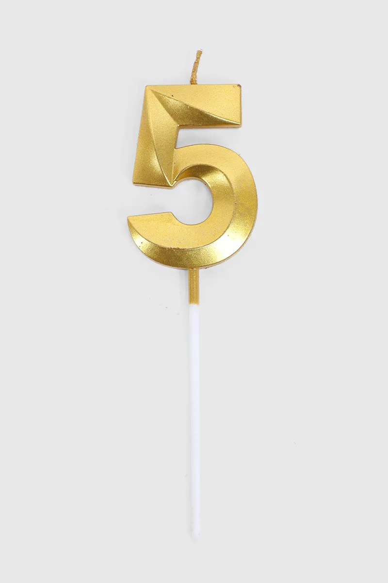 Birthday Candle Number Five - (Gold) 027573GOL(FI