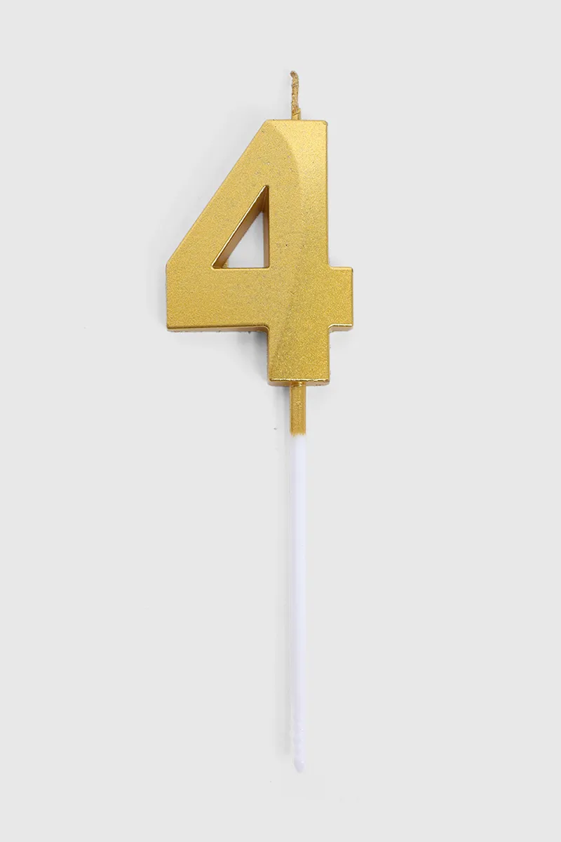 Birthday Candle Number Four - (Gold) 027573GOL(FO2