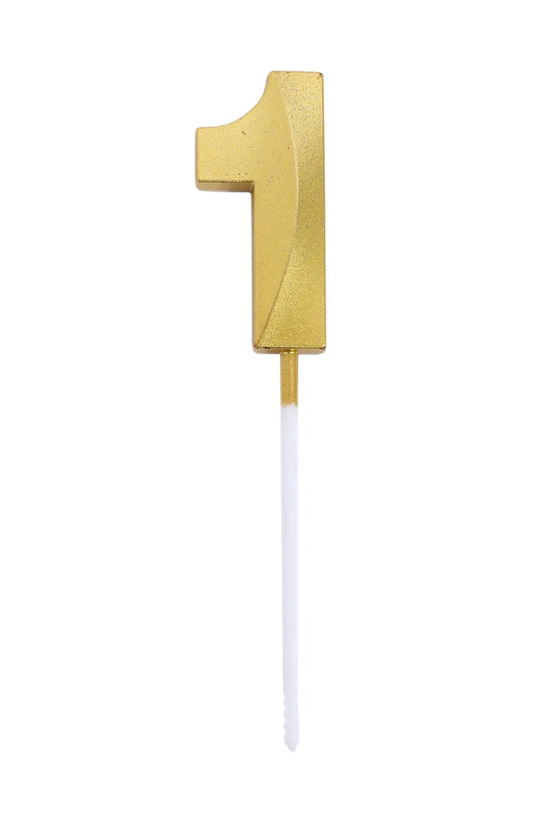 Birthday Candle Number One - (Gold)
