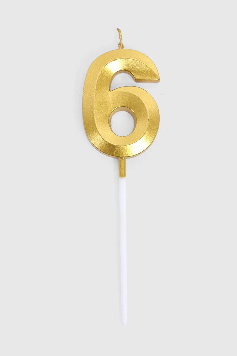 Birthday Candle Number Six - (Gold) 027573GOL(SI