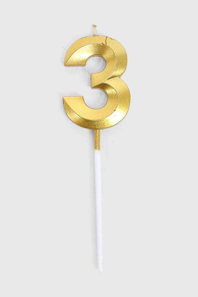 Birthday Candle Number Three - (Gold) 027573GOL(TH2