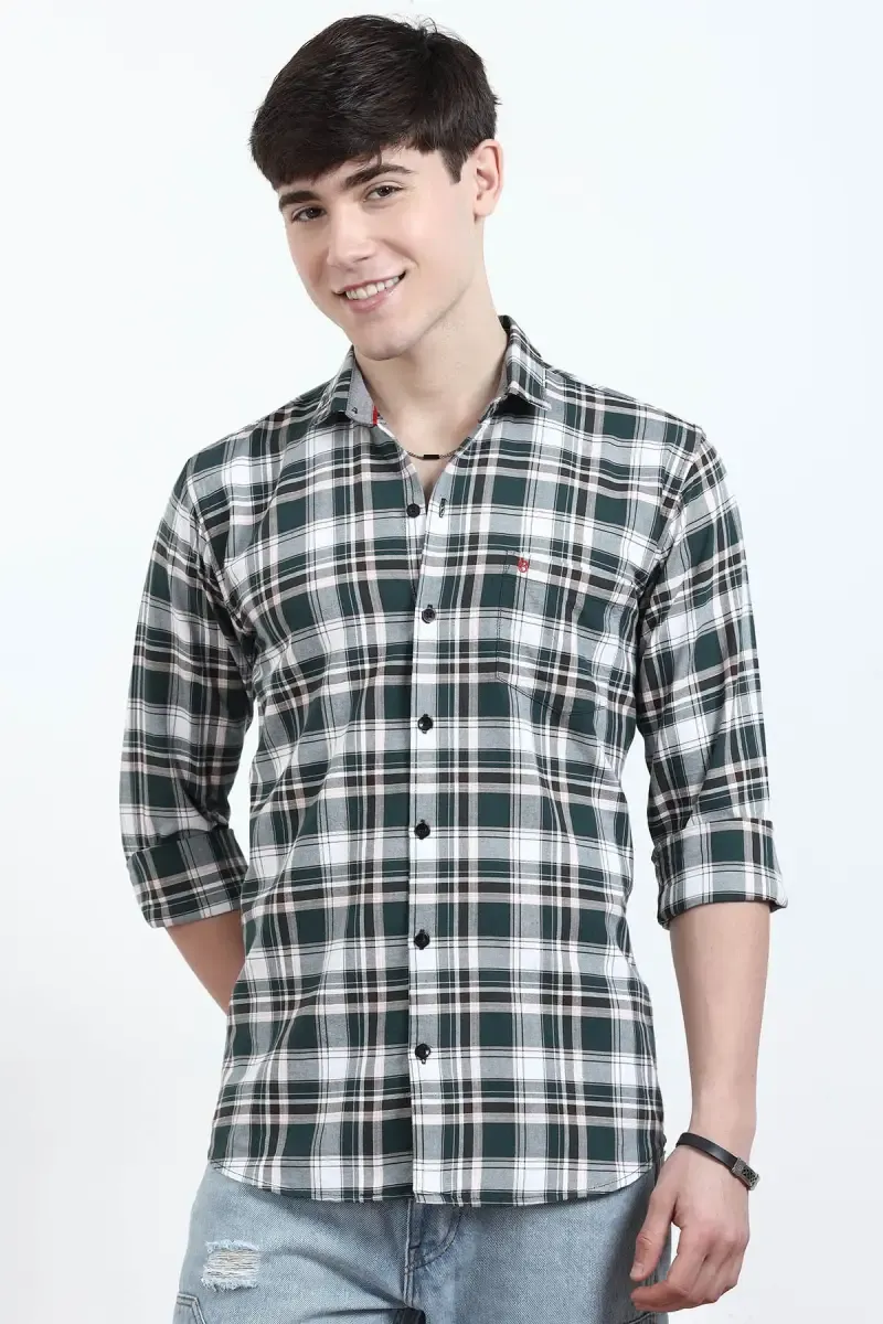Cotton Checkered Casual Shirt for Men