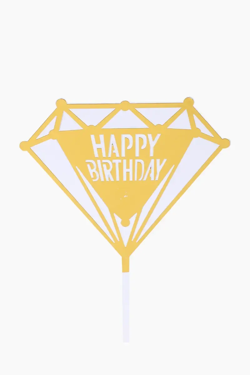 Happy Birthday Cake Topper (Gold) 027595GOL2