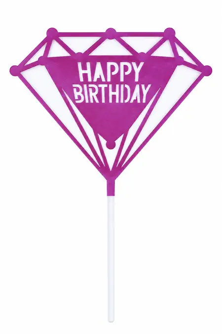 Happy Birthday Cake Topper (Purple) 027595PUR2