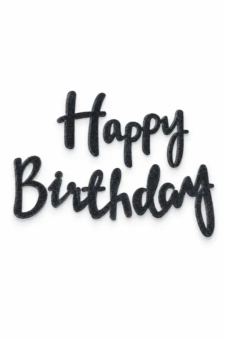 Alphapet Birthday Banner in Cursive Letters- 13 Pcs (Black, Glitter)  027605BLA2