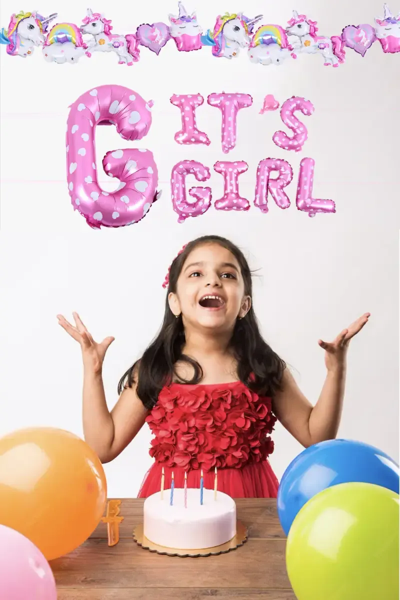 IT'S GIRL Foil Letter Balloon (Pink)