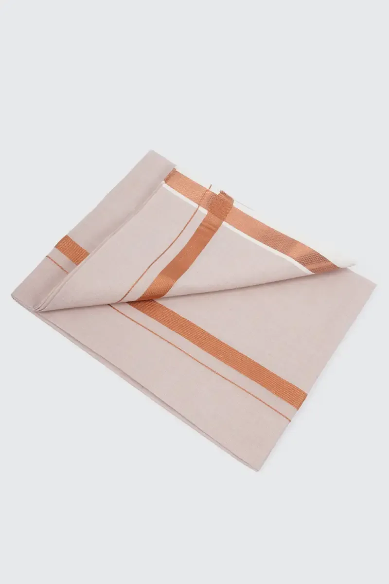 Cotton Dhoti with Matching Border for Men