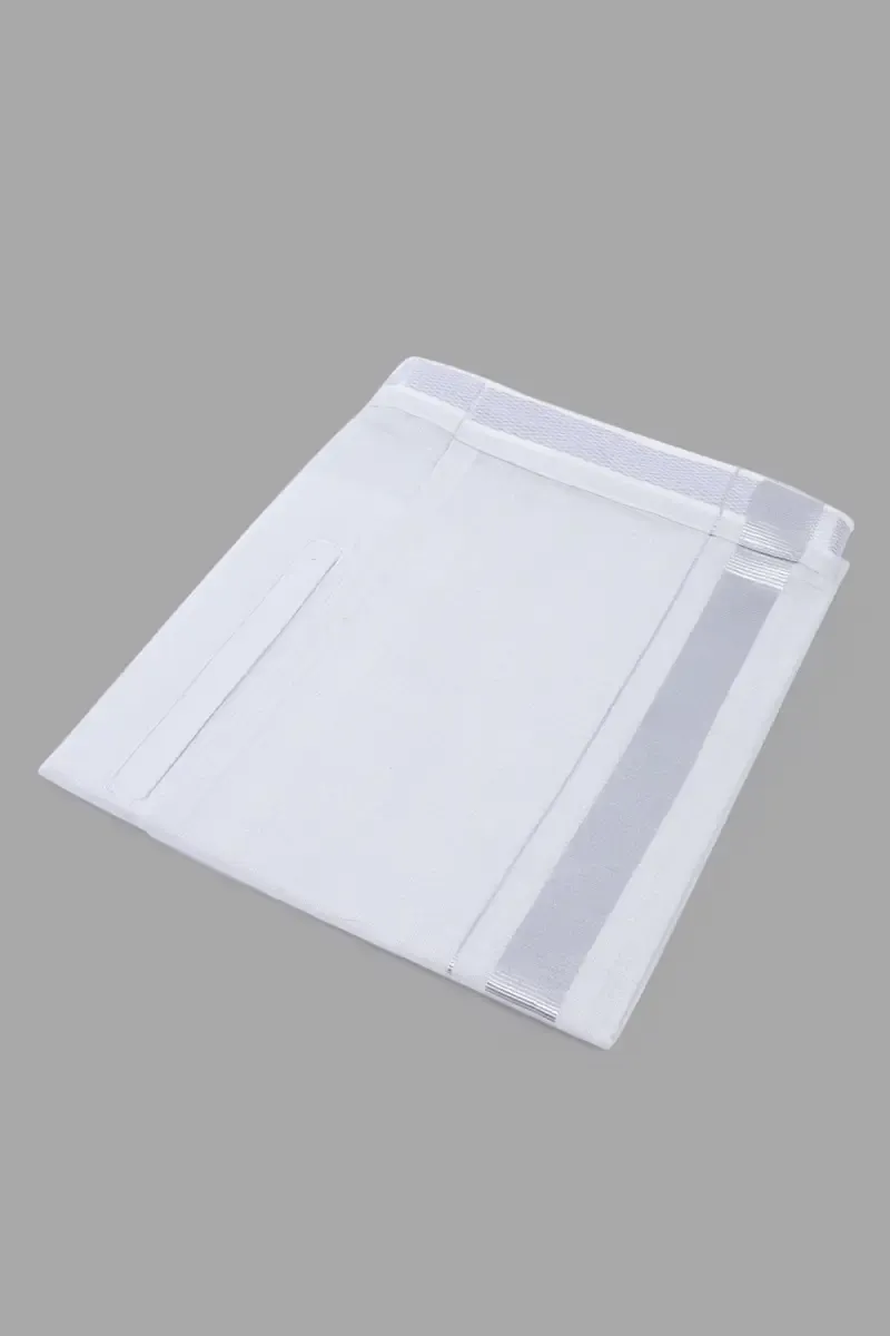 Men's Cotton Velcro Dhoti with Zari Border