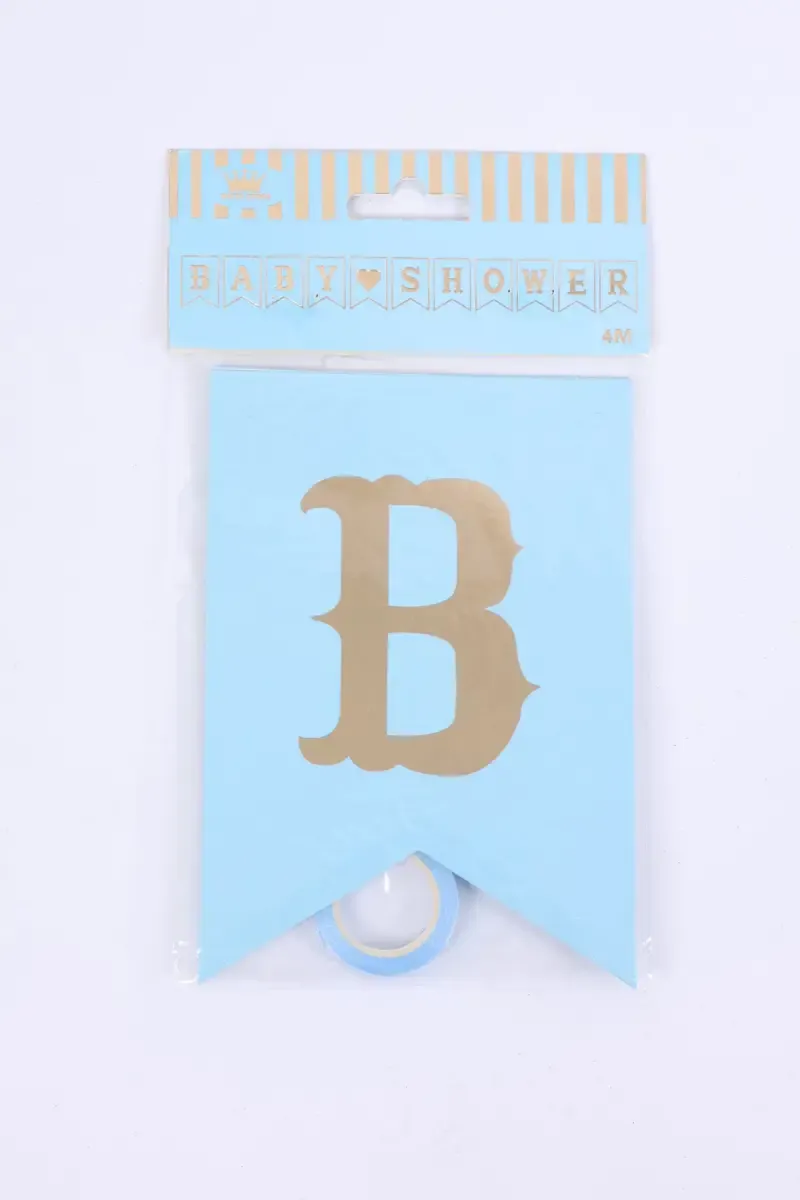 Baby Shower Paper Banner with Ribbon (Blue) 