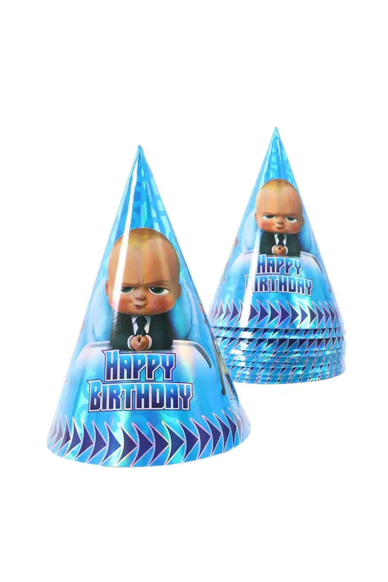 Birthday Cap for Kids- Boss Baby Theme (Pack of 10)