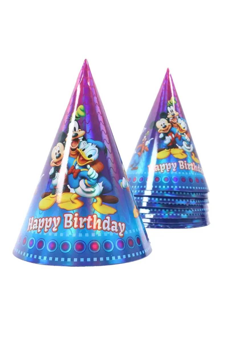 Birthday Cap for Kids - Micky & Friends Theme (Pack of 10)