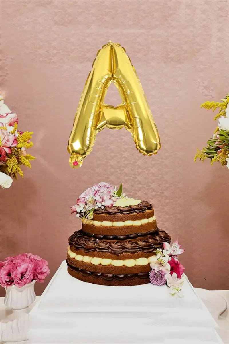 Alphapet Party Balloon - Letter "A" (Foil, Golden Color, 16 Inches) 027762GOLA