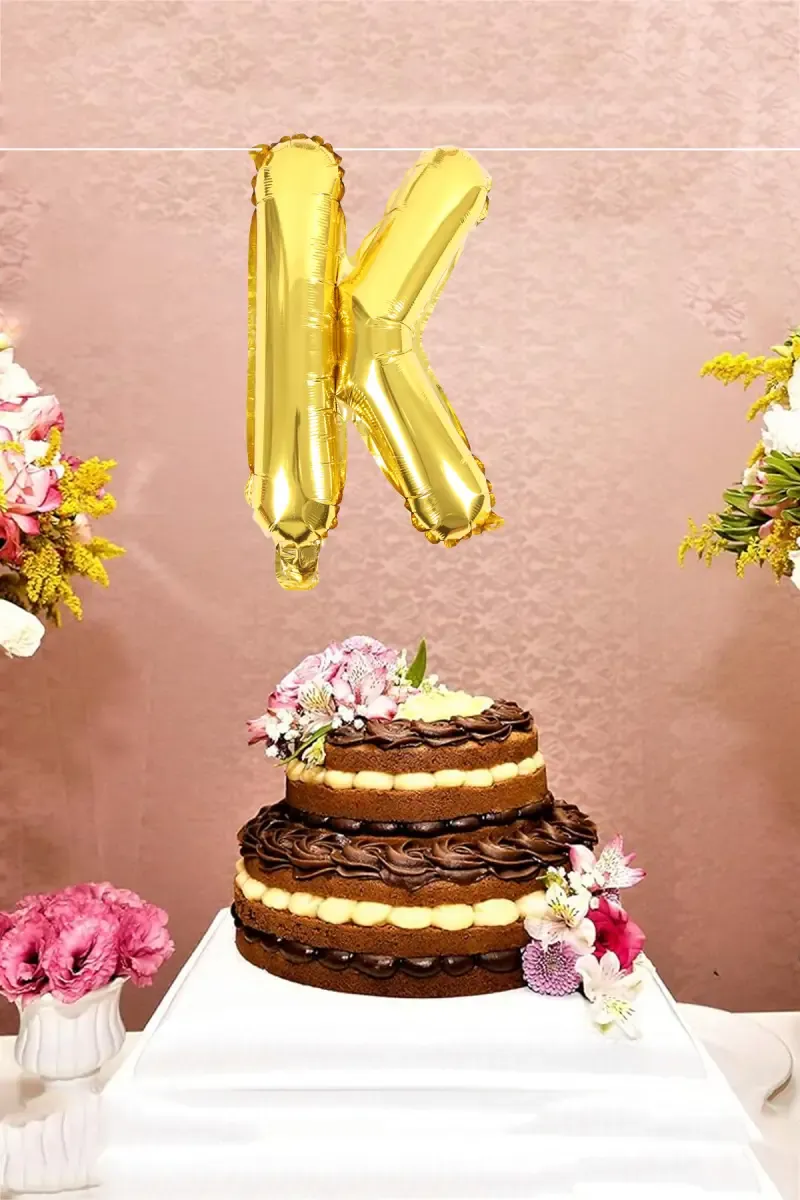 Alphapet Party Balloon - Letter "K" (Foil, Golden Color, 16 Inches) 027762GOLK